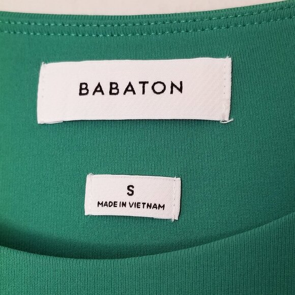 Babaton Aritzia Contour Ruched Midi Dress Green Size S Double Layered Slimming - Picture 2 of 13